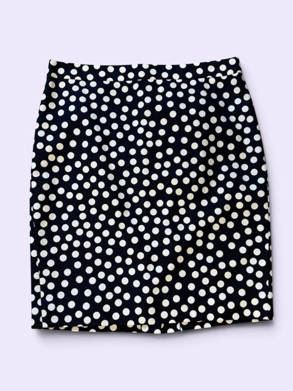 J. Crew Polka Dot Pencil Skirt - Navy Blue & White, size 8, 100% cotton